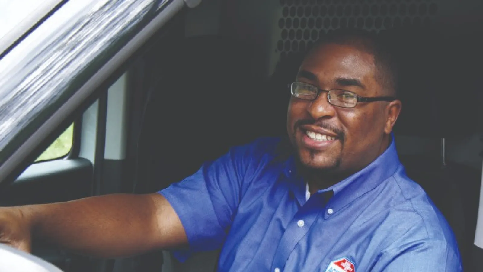 a man in a car