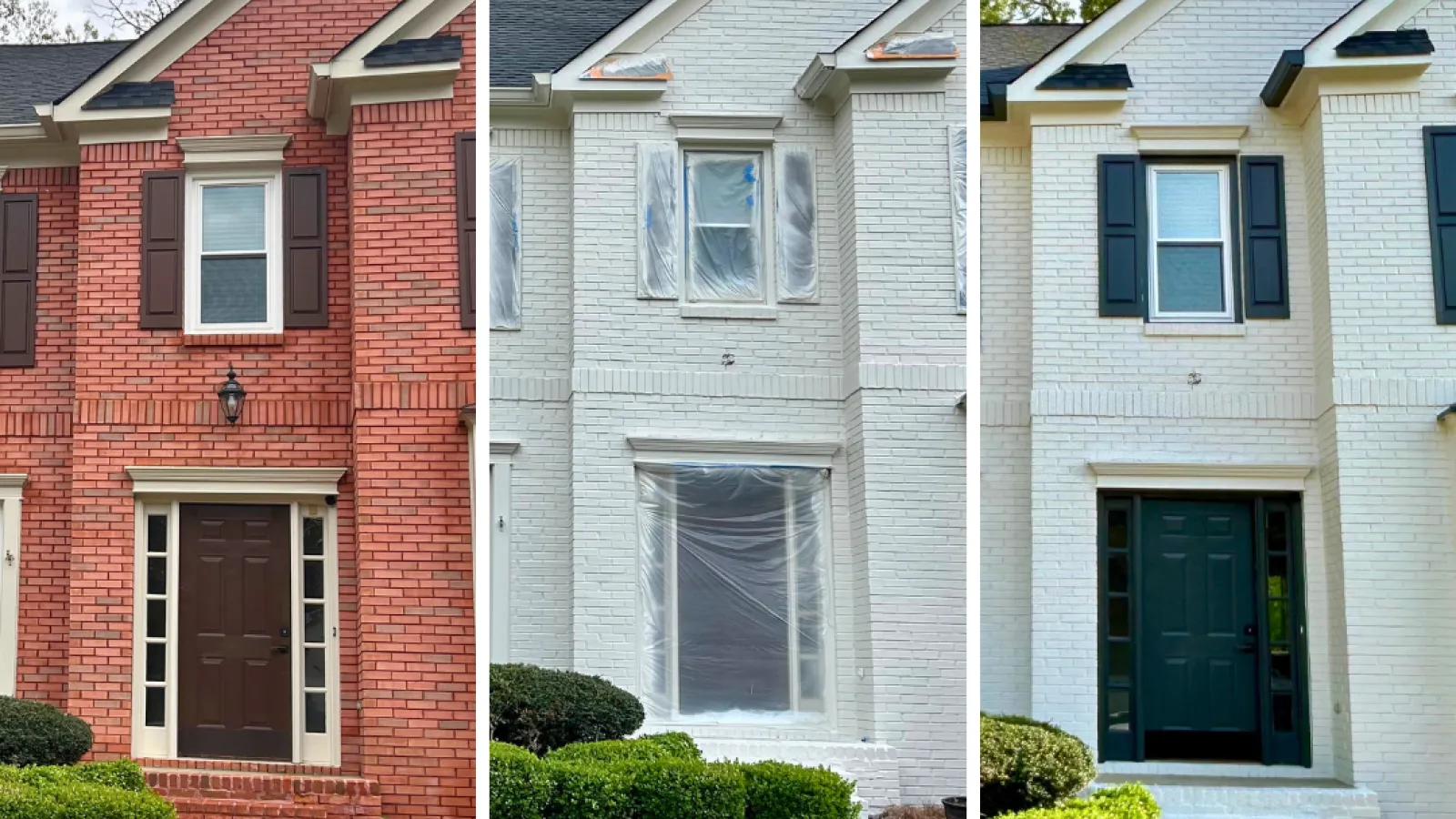 Brick Painting Before and After