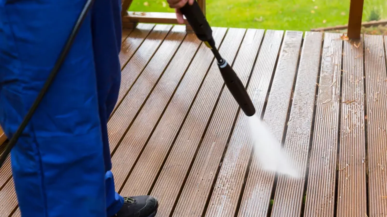 a person holding a hose