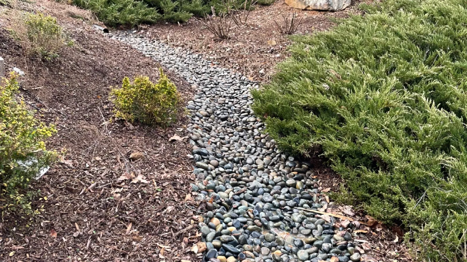 a row of gravel