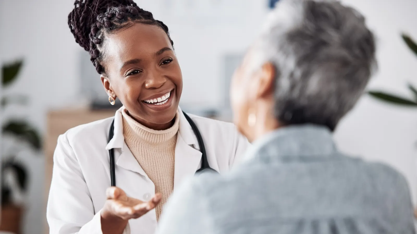 a doctor talking to a patient