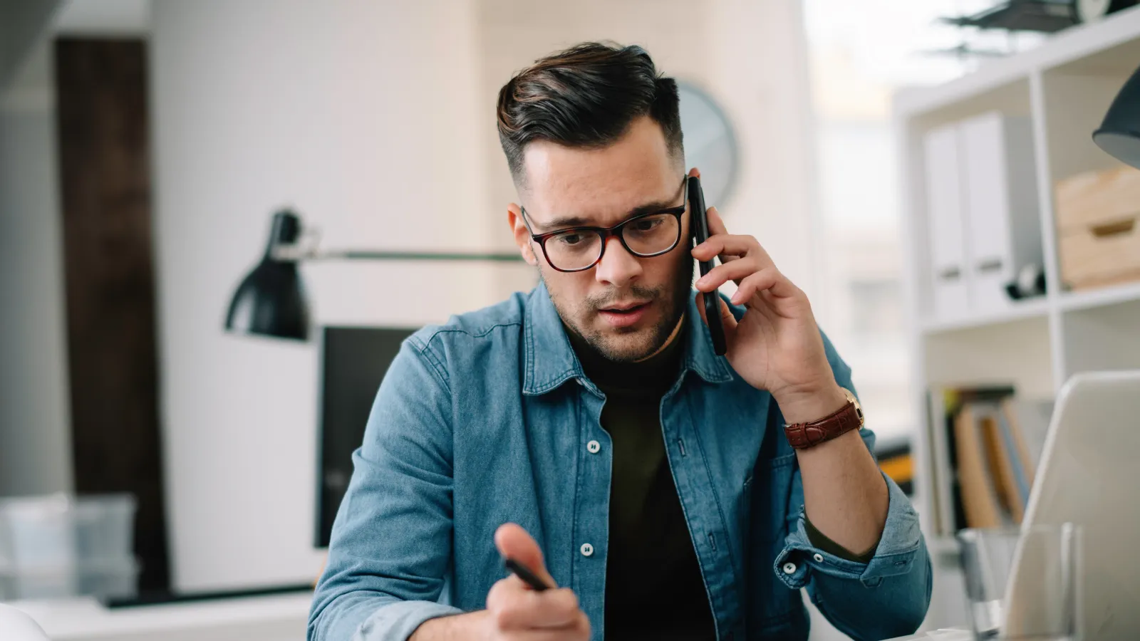 a man talking on the phone