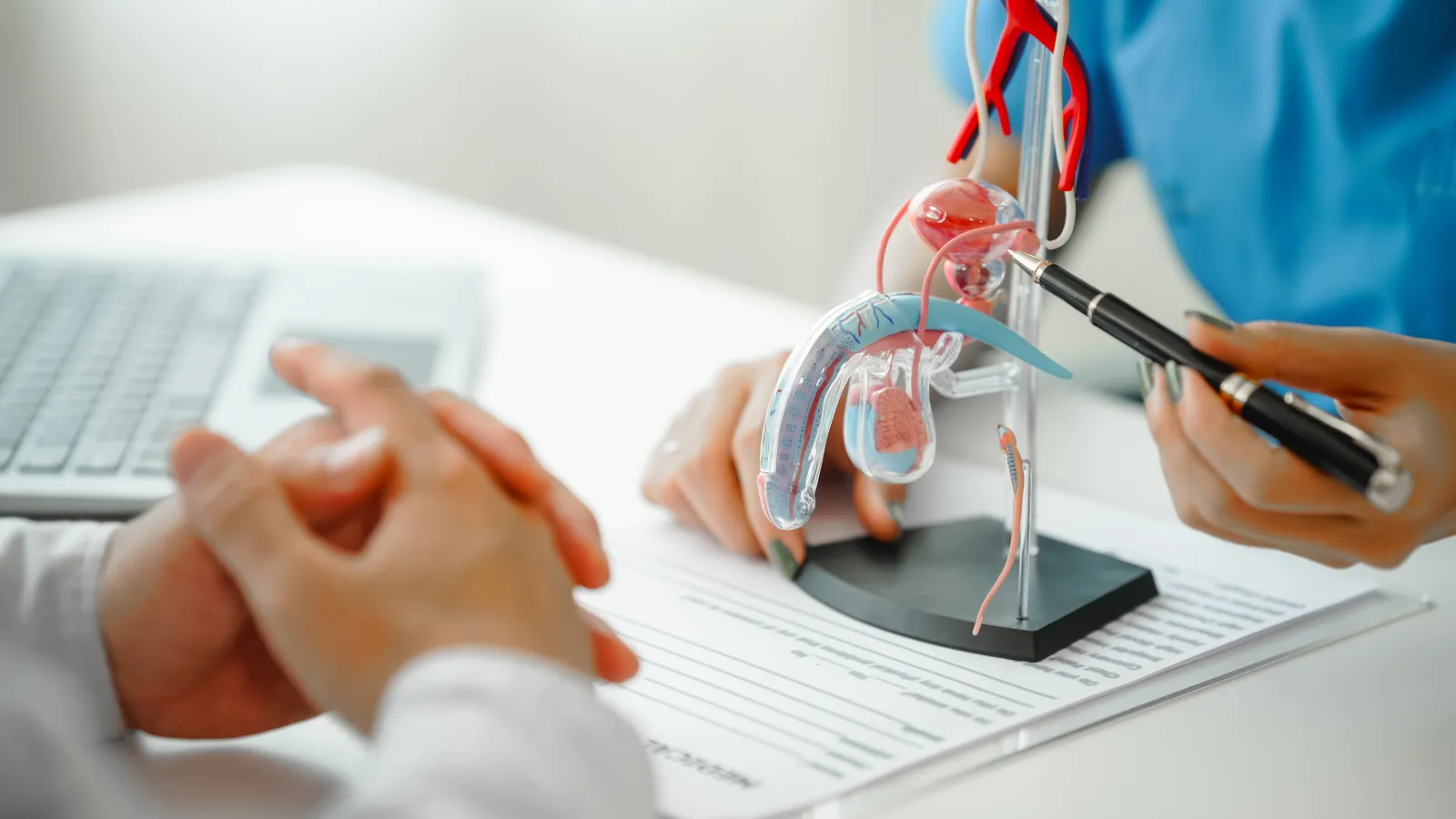 a doctor writing on a piece of paper