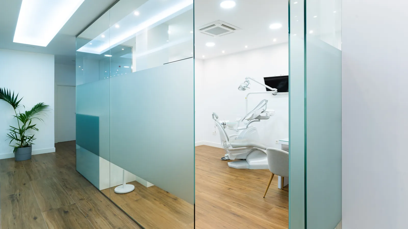 a bathroom with a glass shower