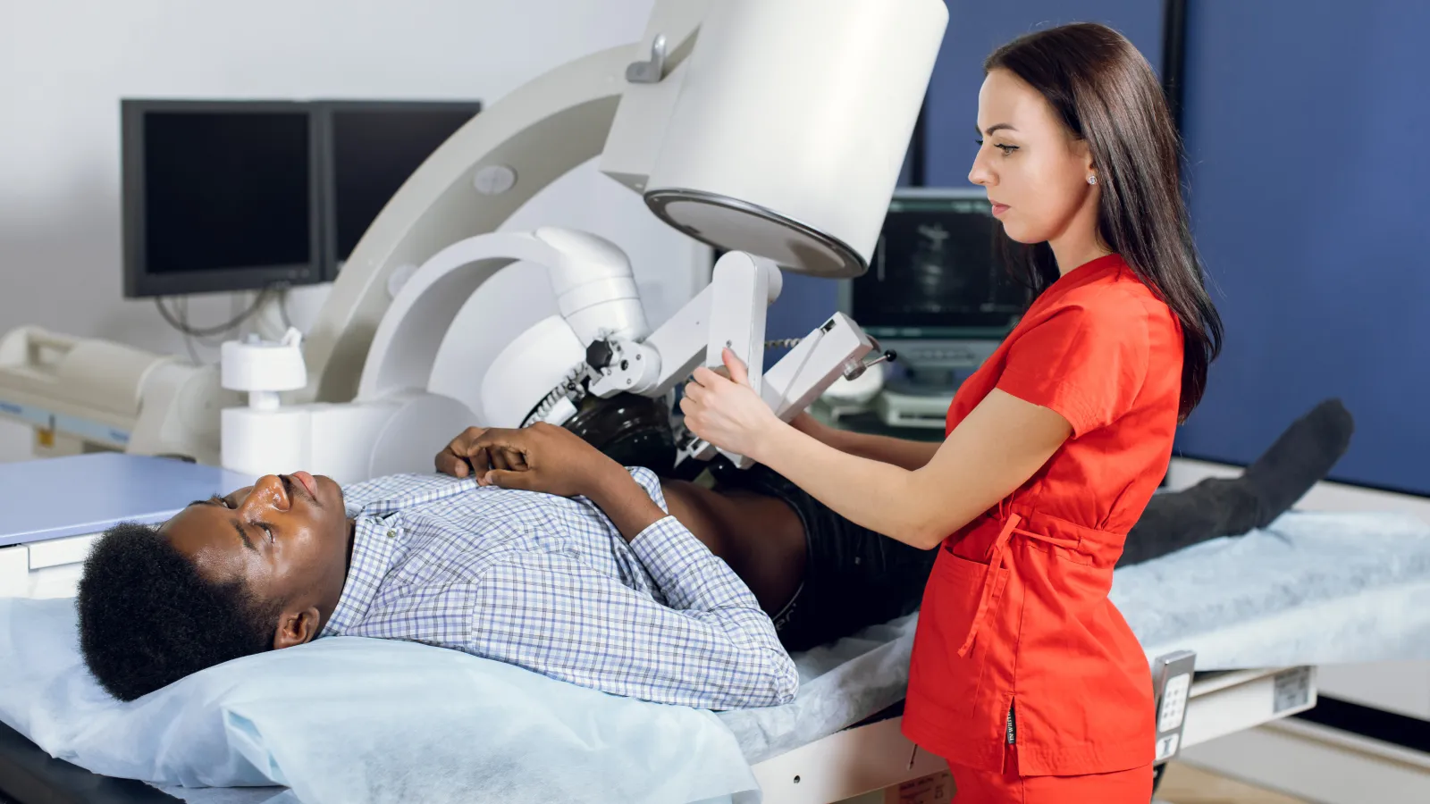 a doctor checking a patient