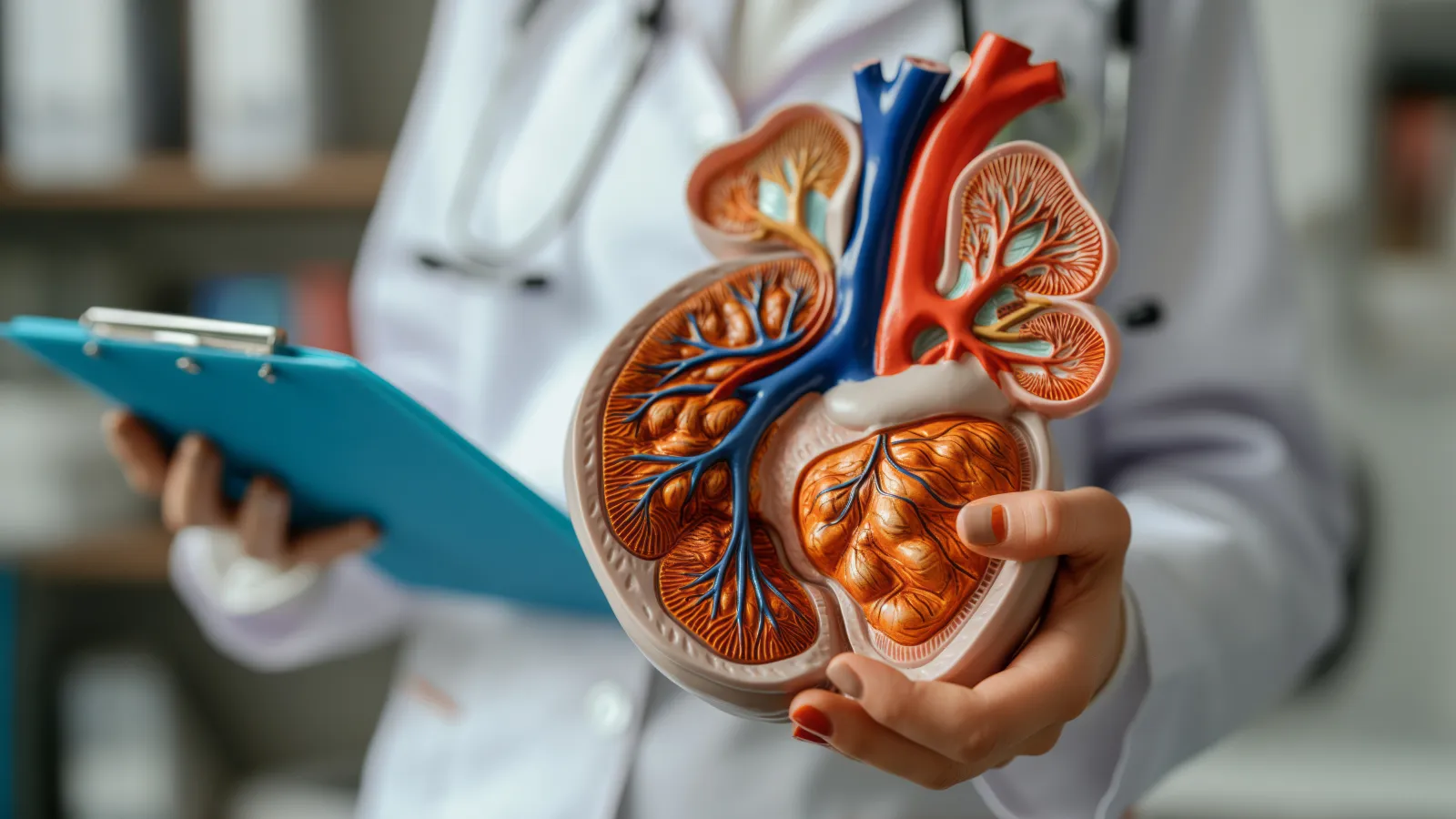 a doctor holding a stethoscope over a heart shaped object