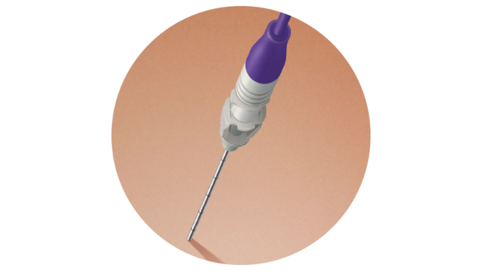 A medical device featuring a needle for precise applications in a sterile environment.