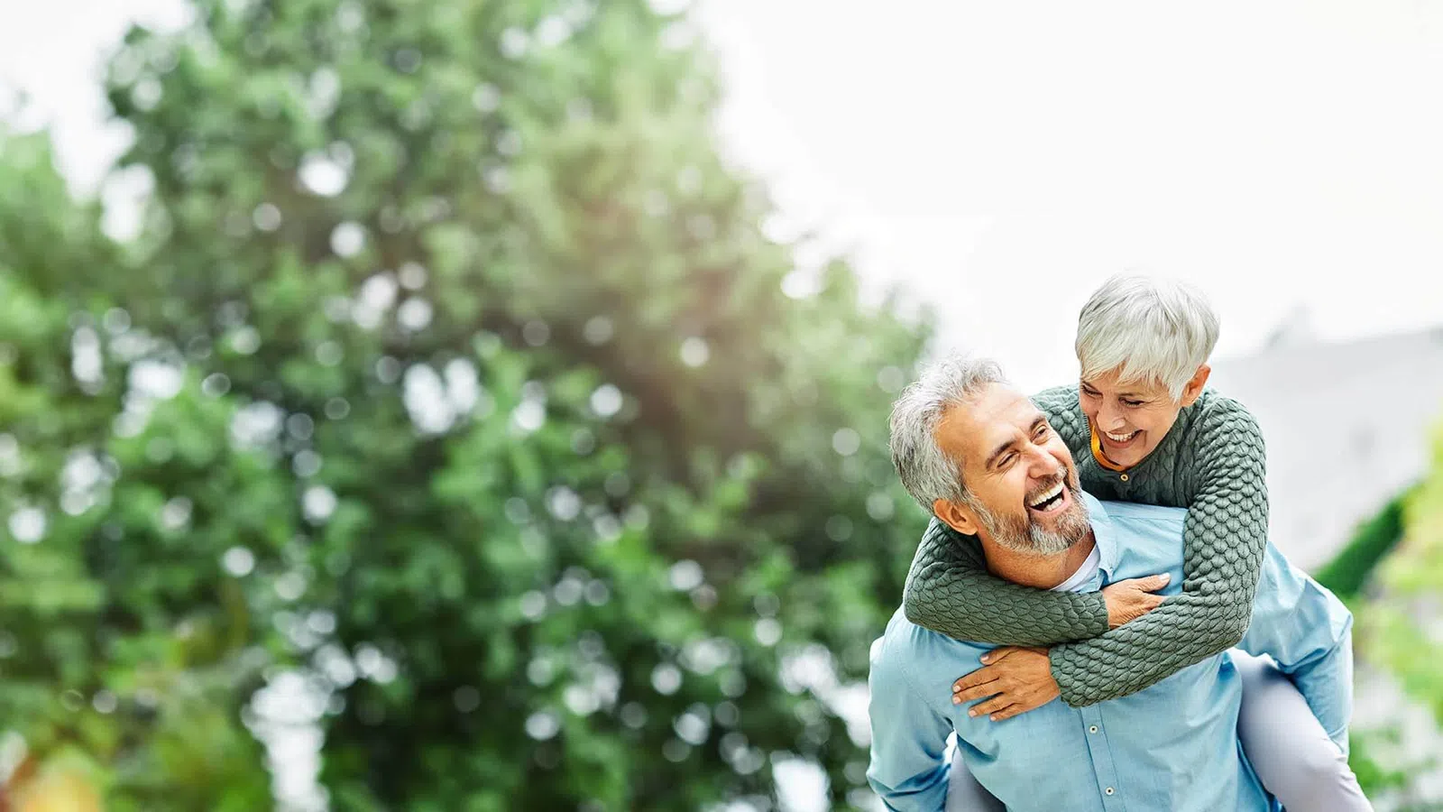 a man and woman hugging