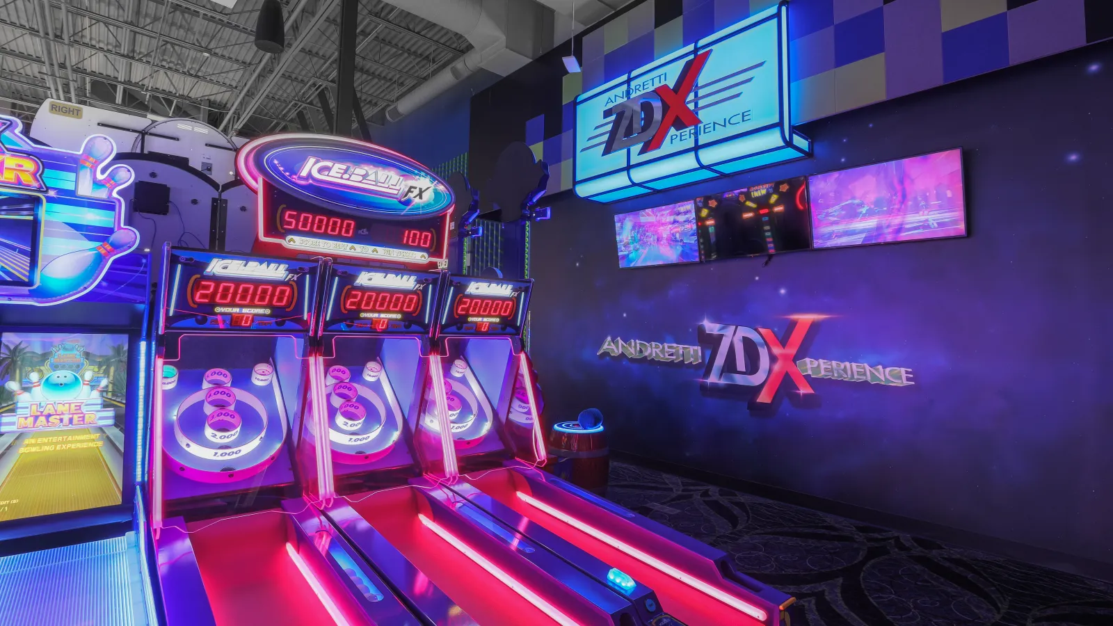 a row of arcade games