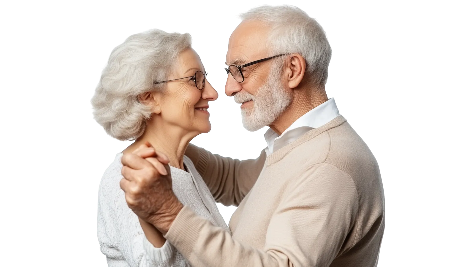 a man and woman embracing