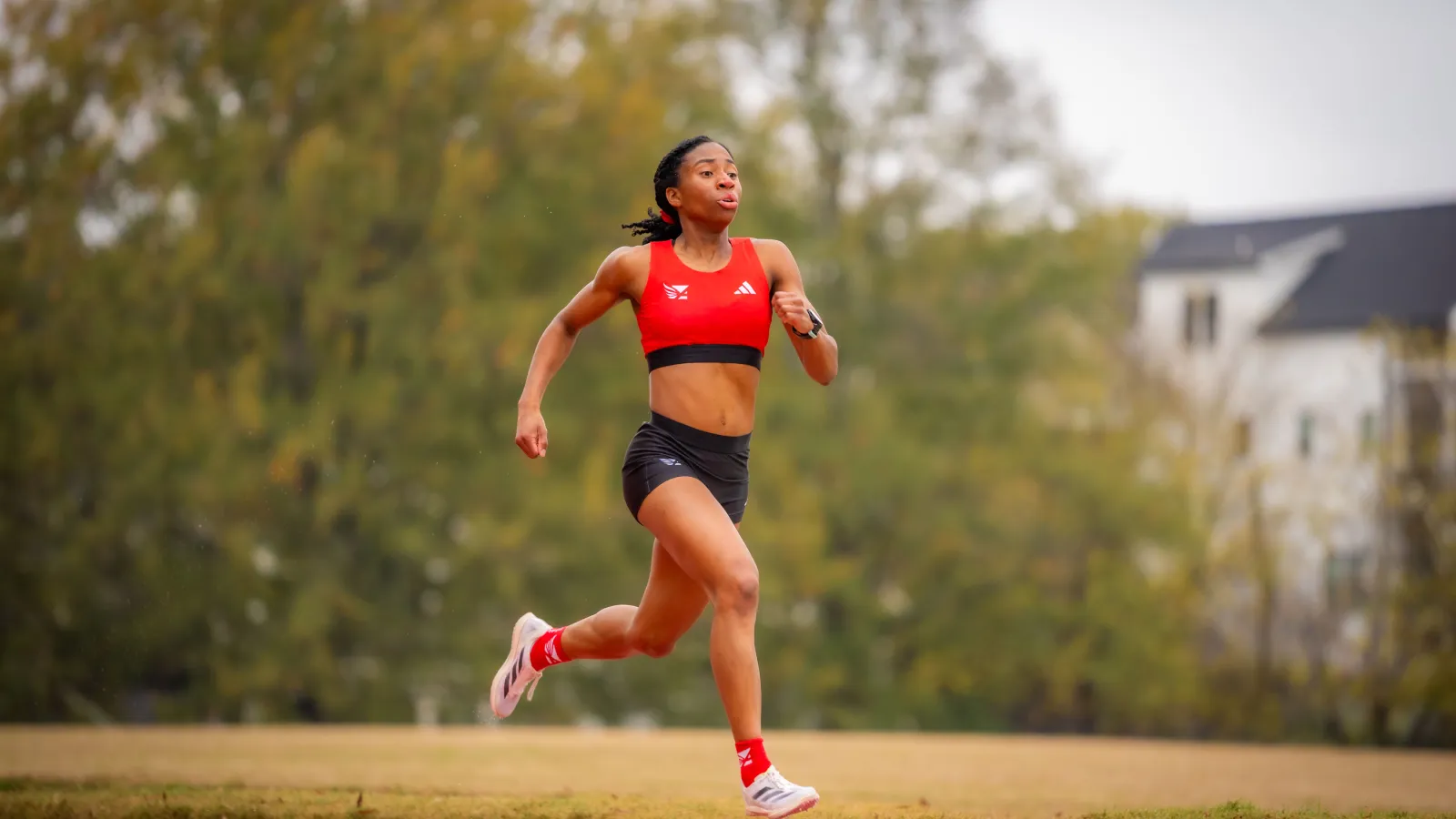women running on a track