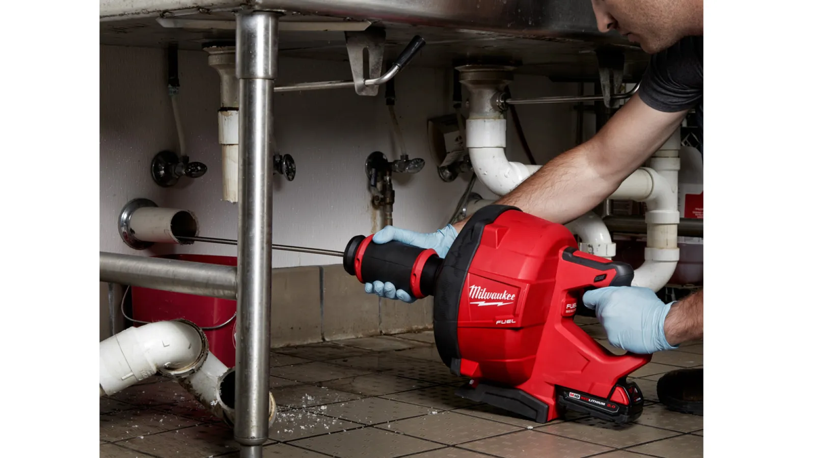 a person working on a machine
