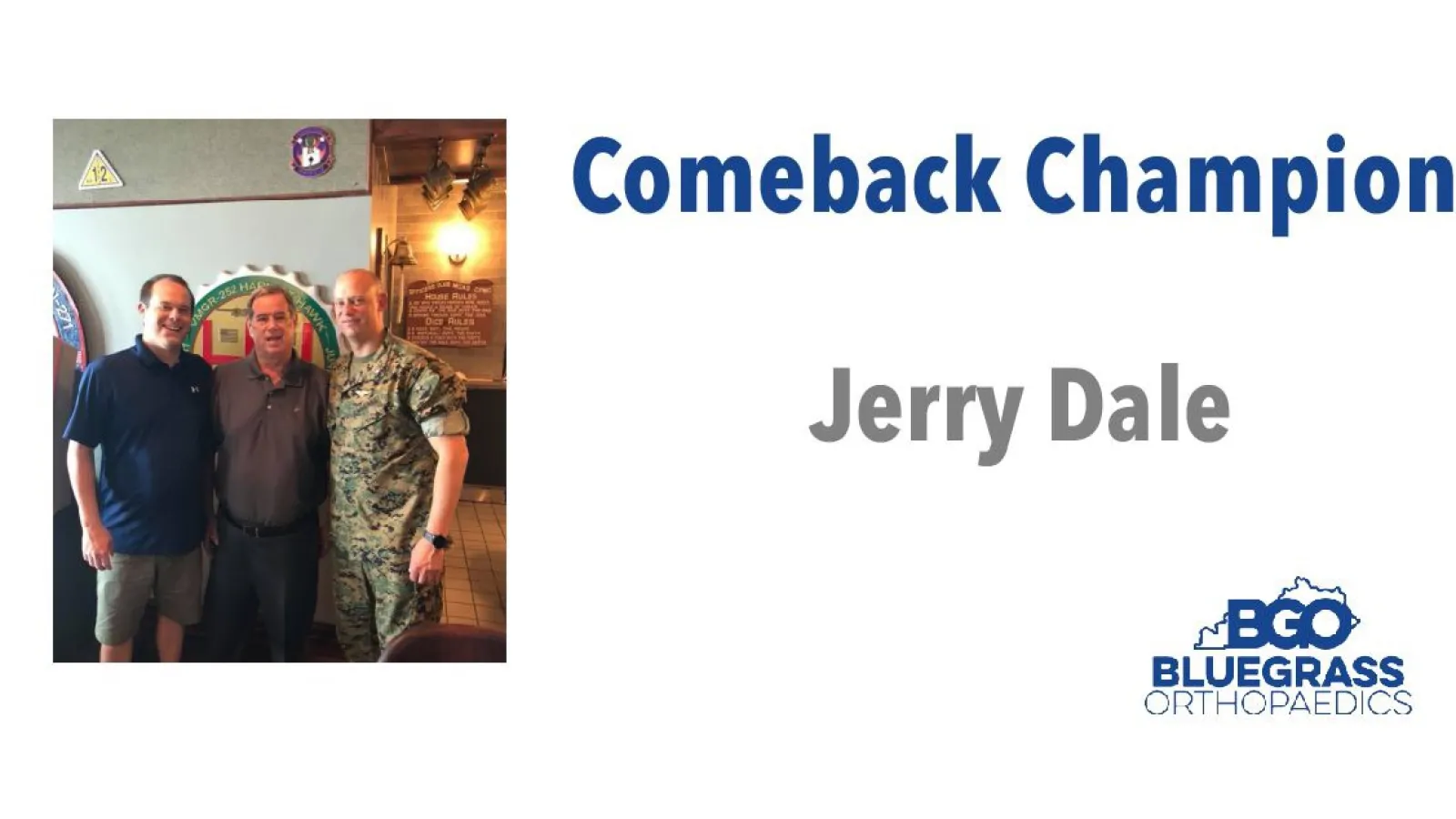  															Jerry Dale: Comeback Champion														