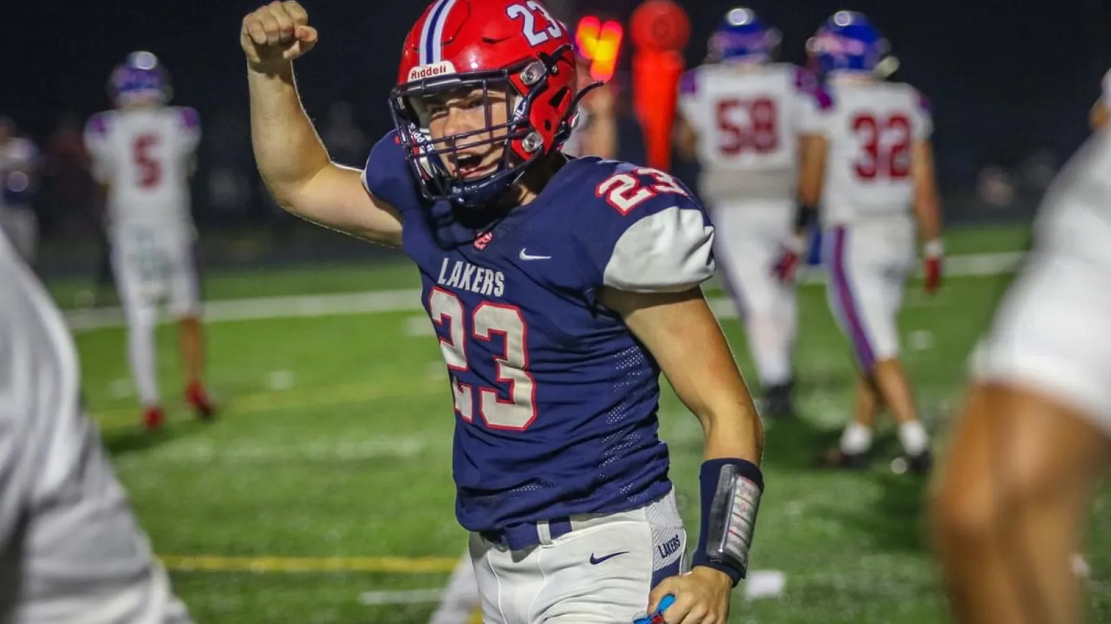 a person playing football