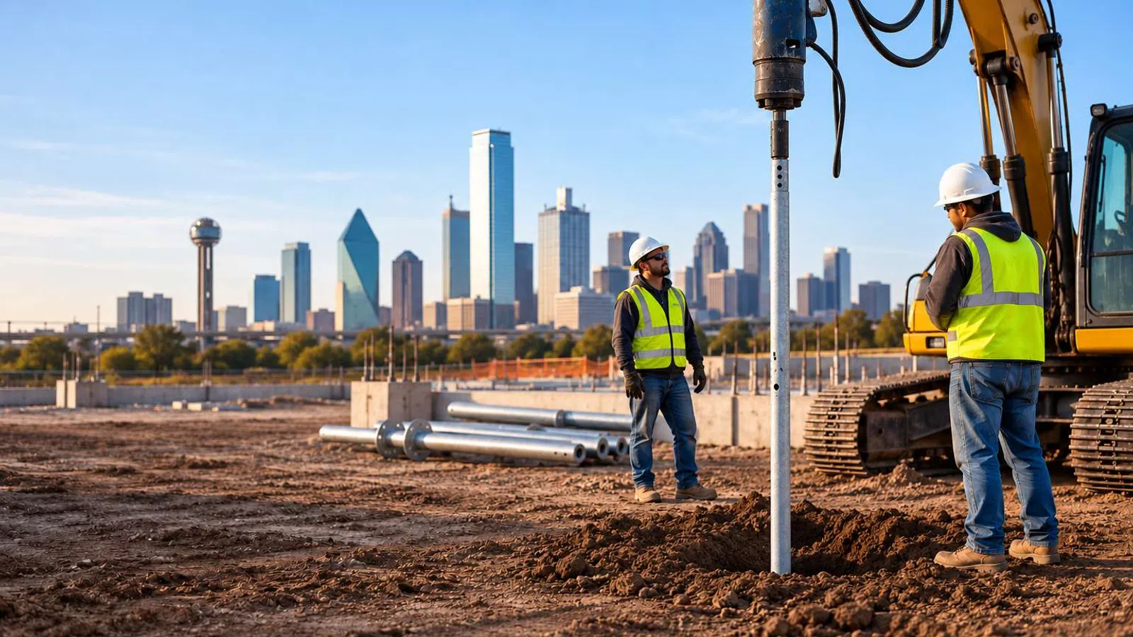 Cantsink Helical Pile Installation Dallas Texas