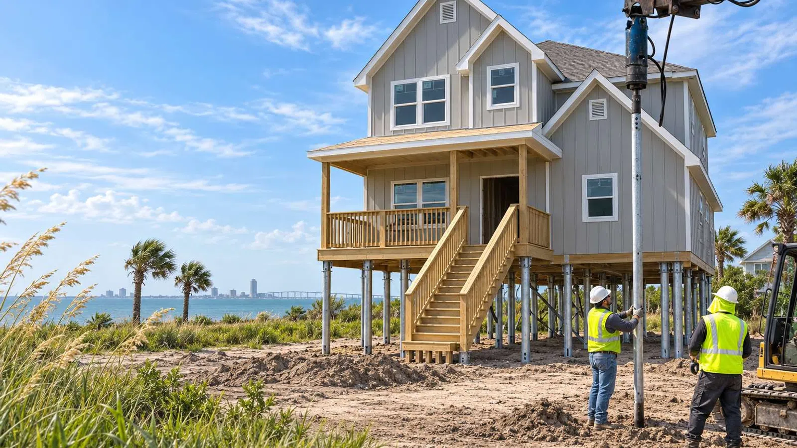 Cantsink Helical Pile House Elevation Foundation Repair Services Corpus Chrisi Texas