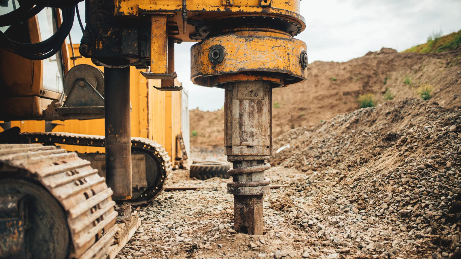 a bulldozer working in a field