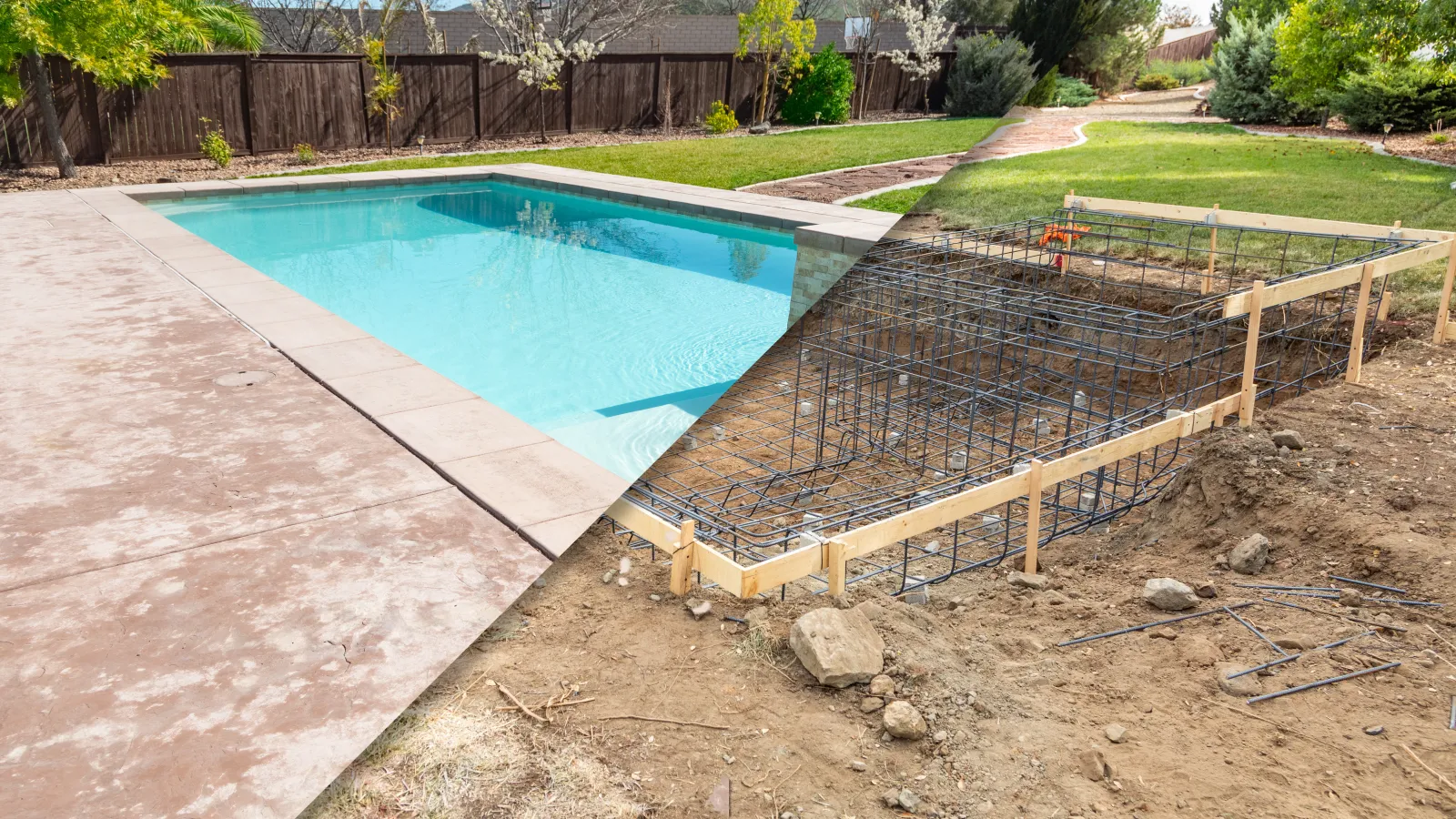 a pool in a backyard