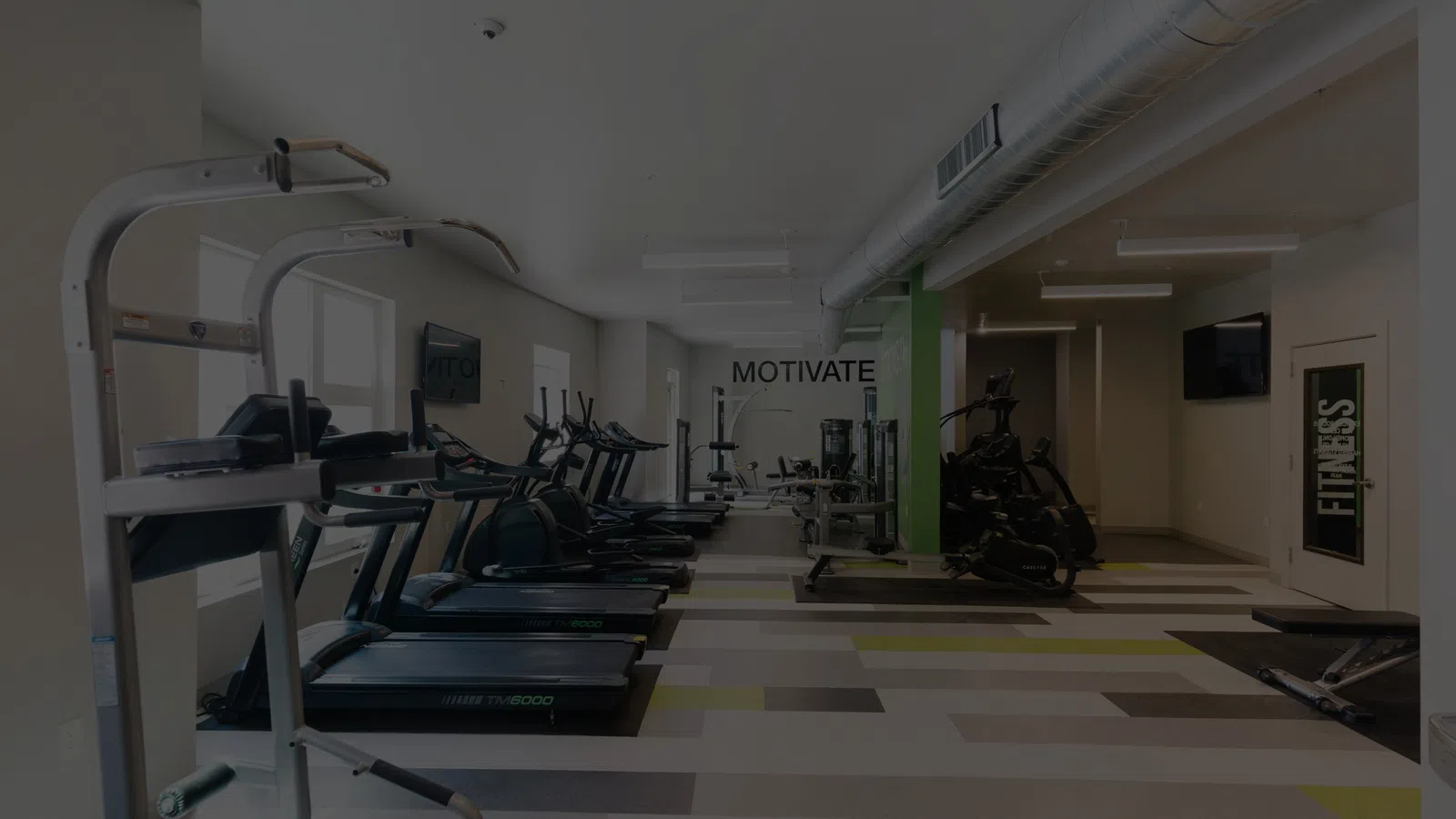 a gym with exercise equipment