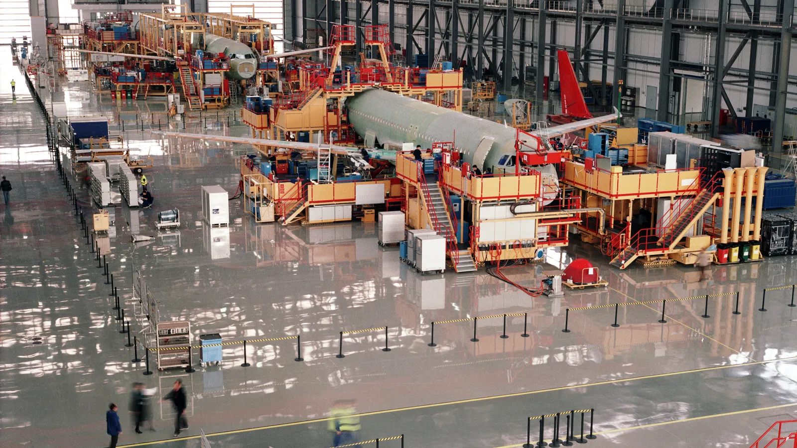 a large factory with many machines