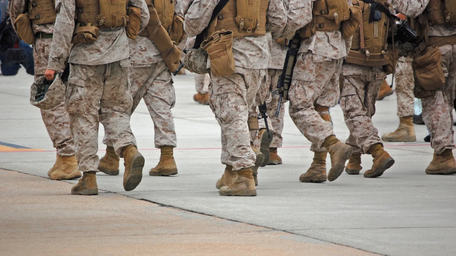 a group of soldiers walking