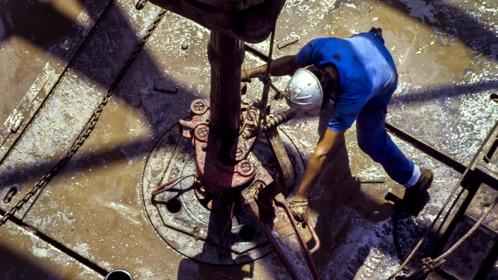 a person working on a pipe