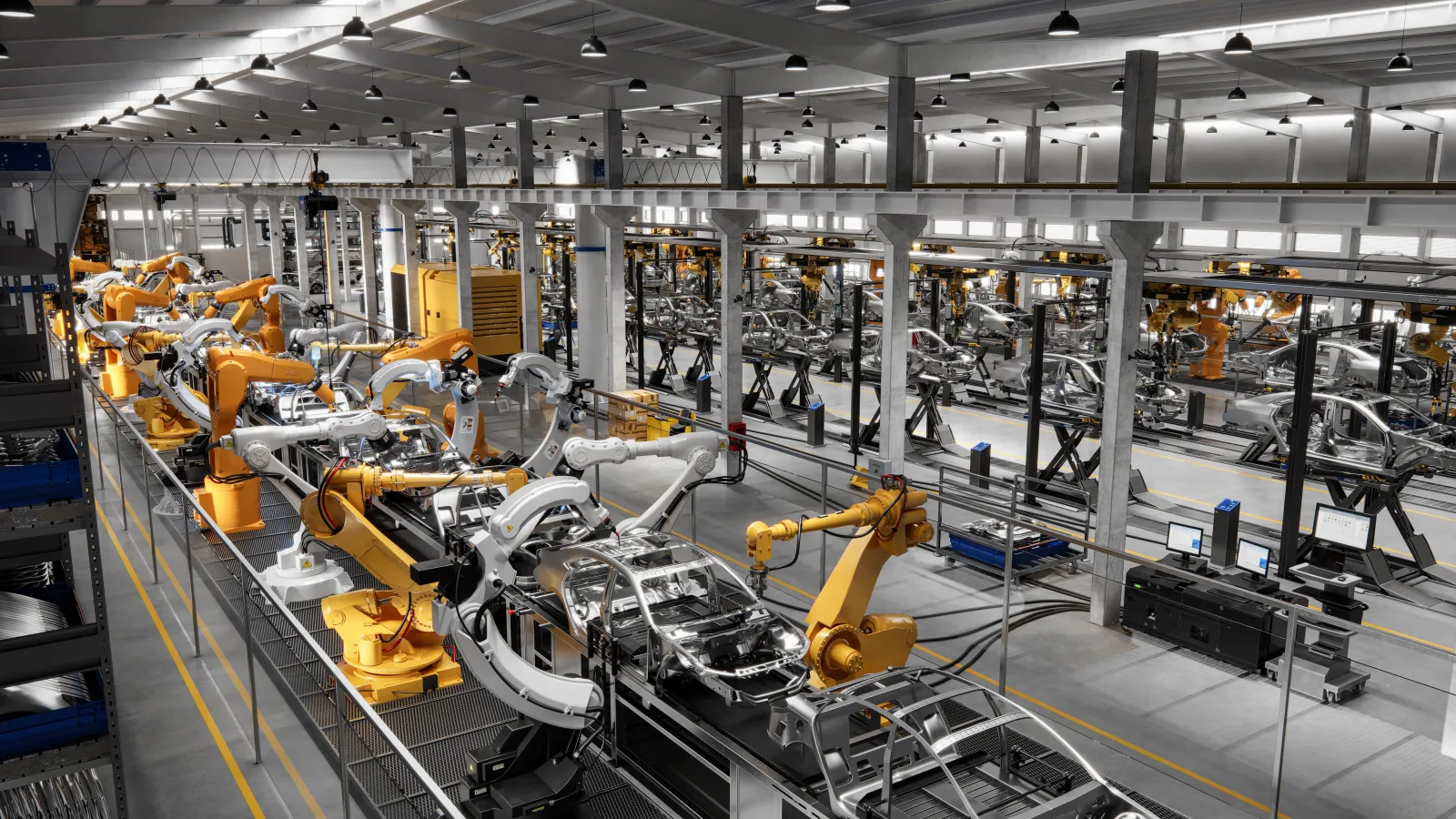 a large factory with machines