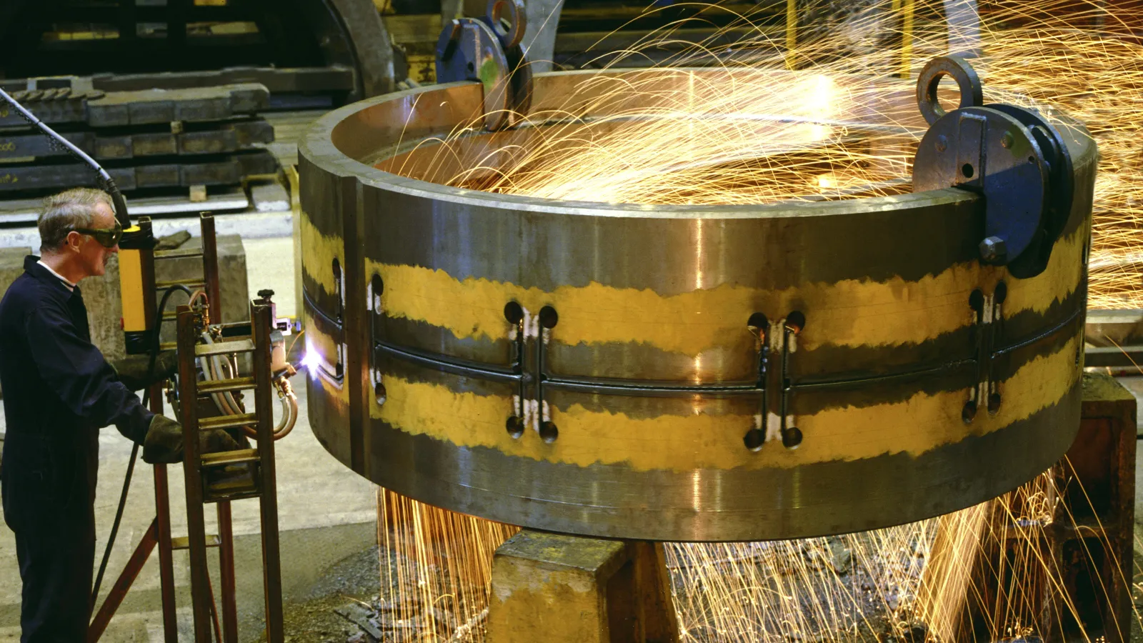 a person working on a machine