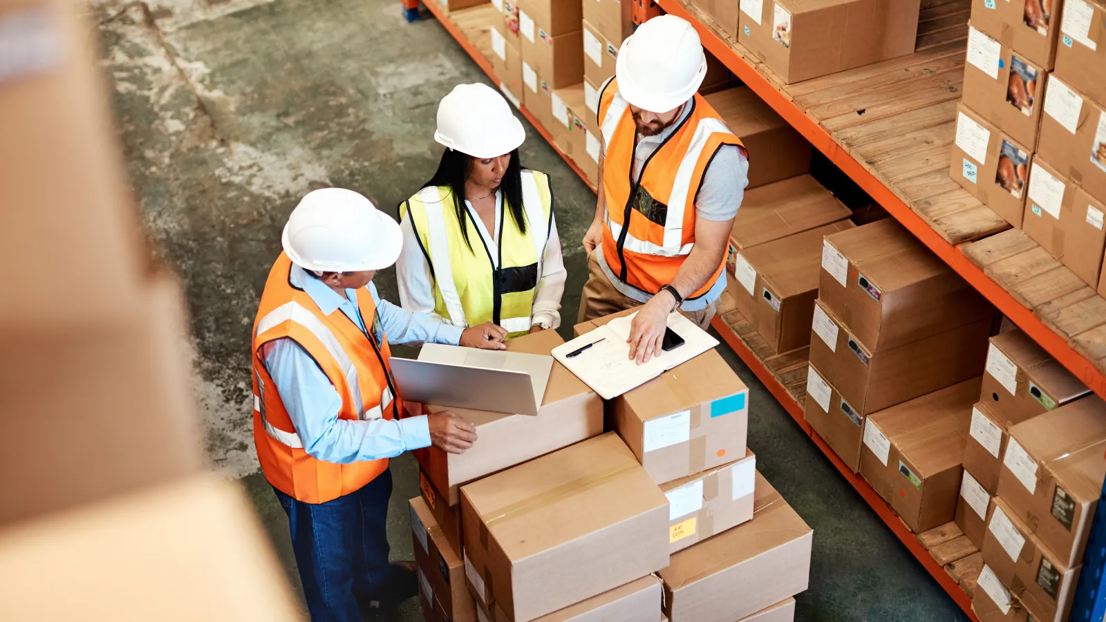 a group of people wearing hardhats and reflectors