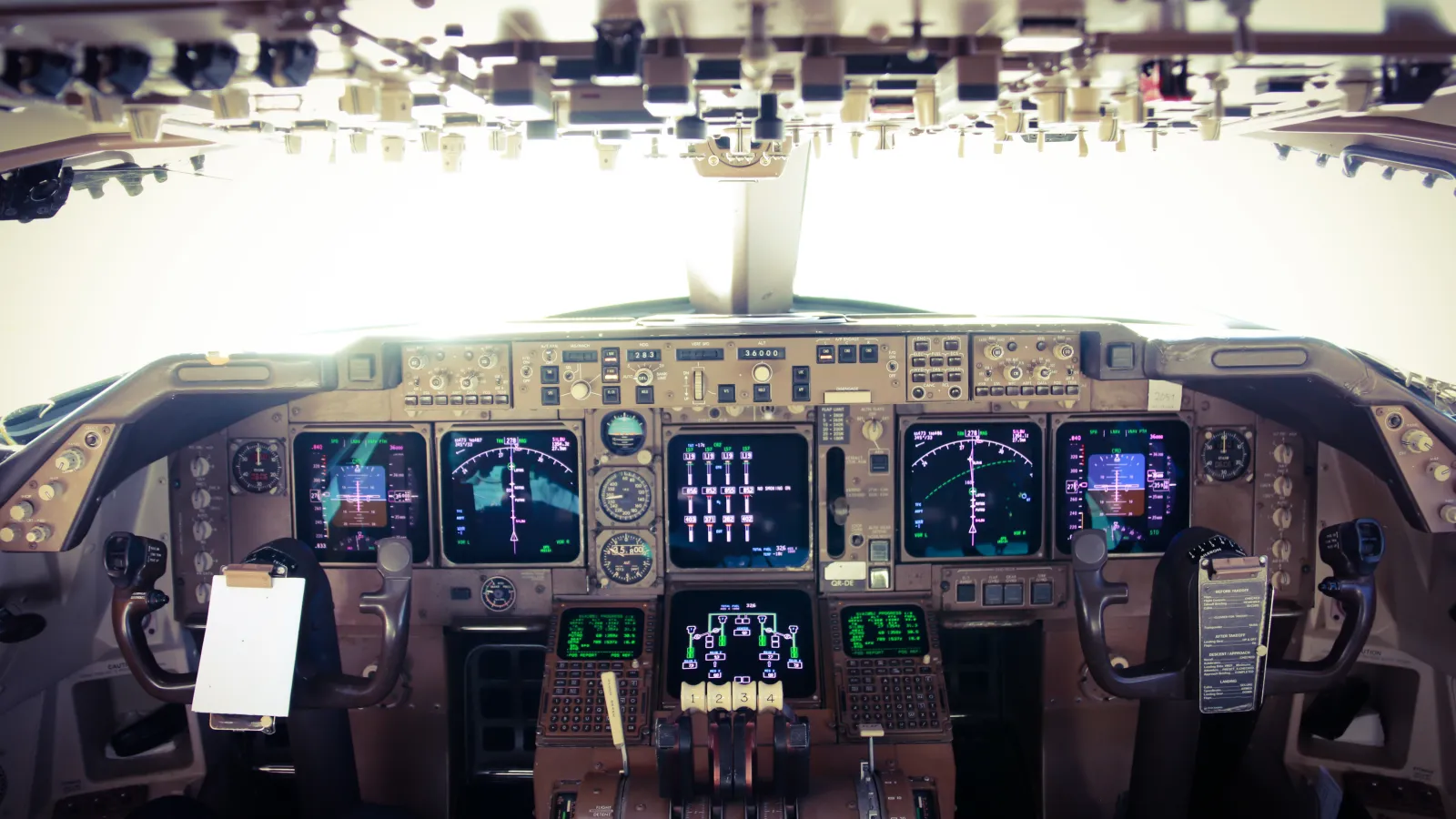 the cockpit of an airplane