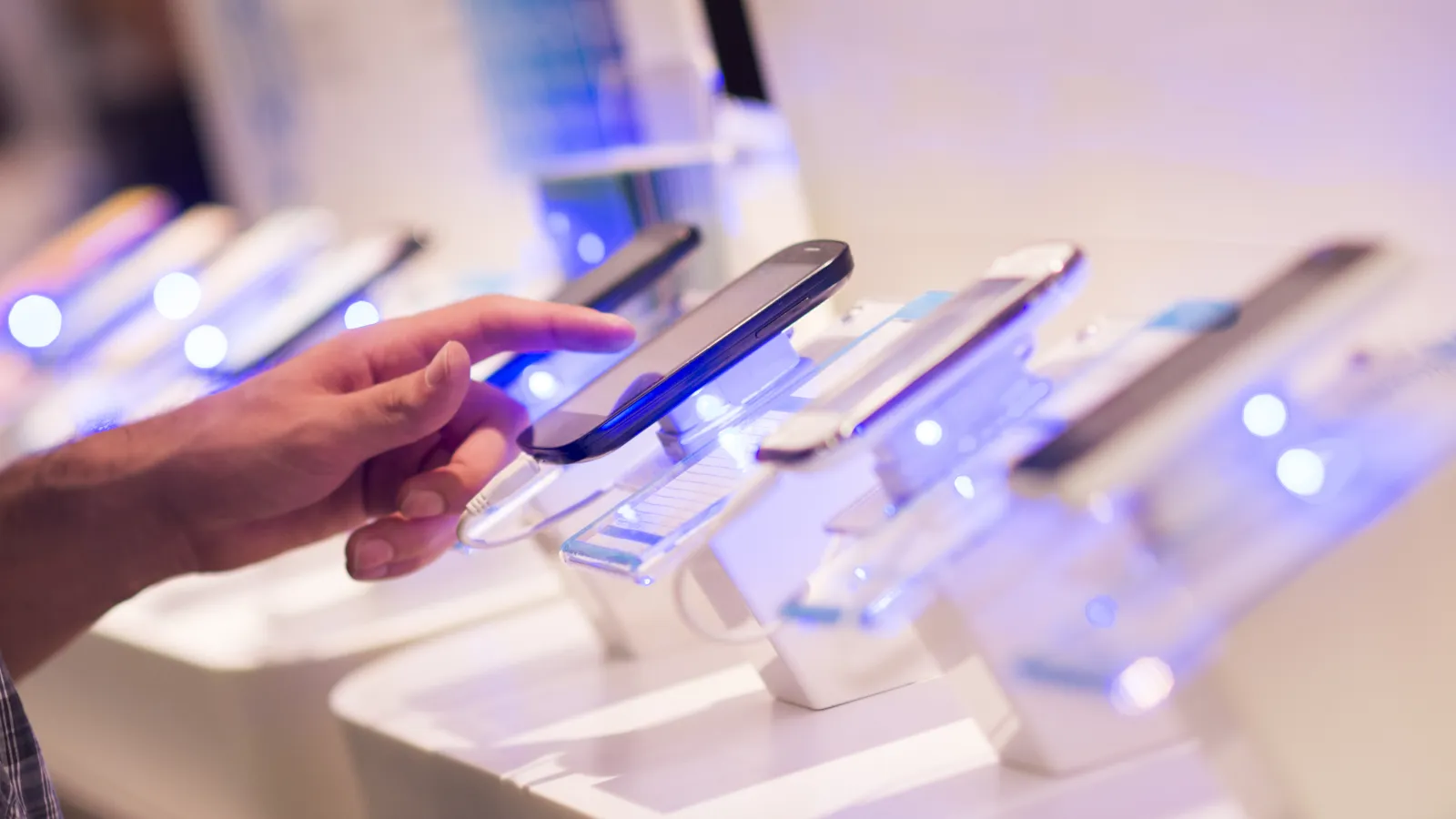 a person using a touchscreen device