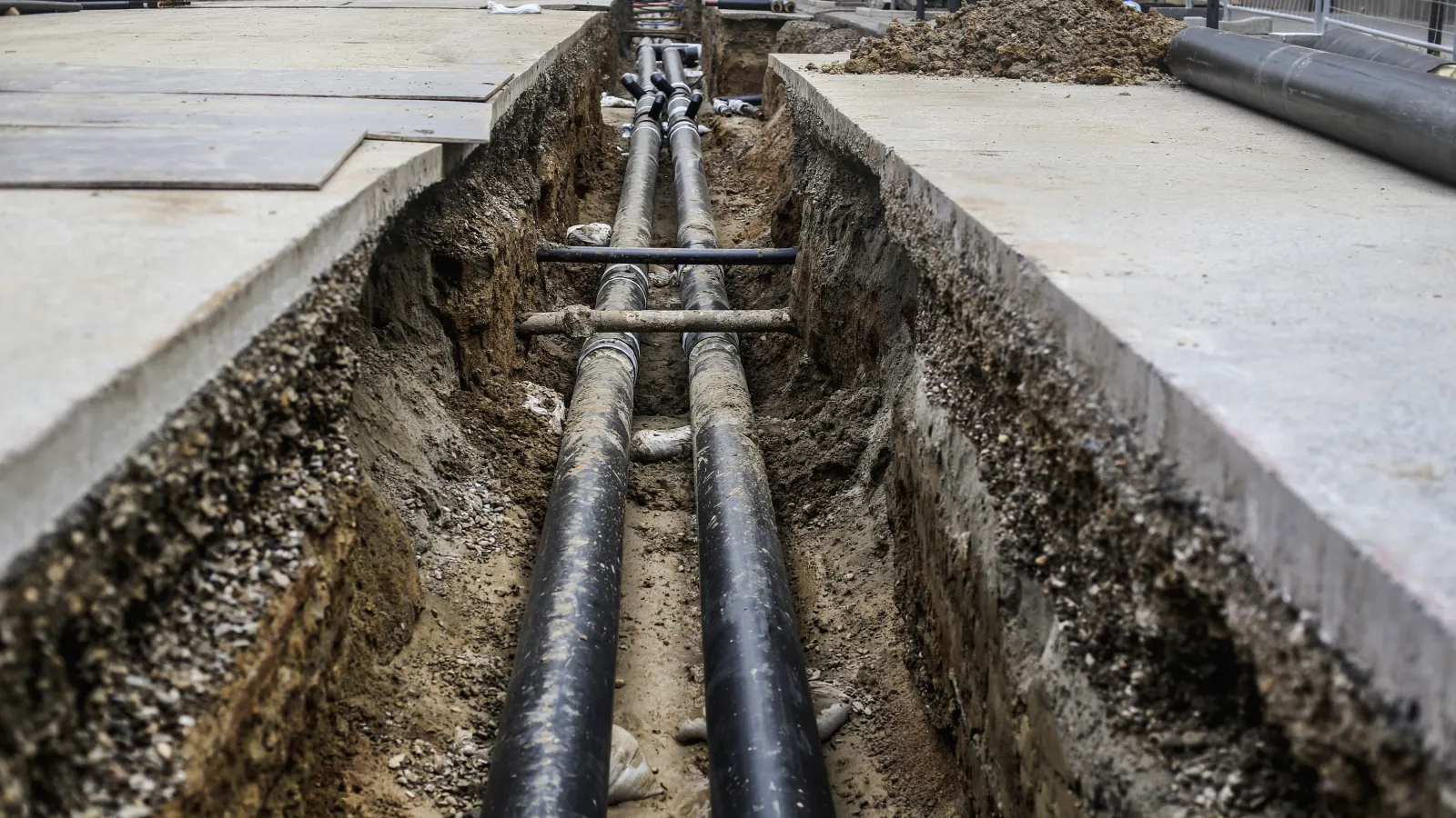 a pipe in a ditch