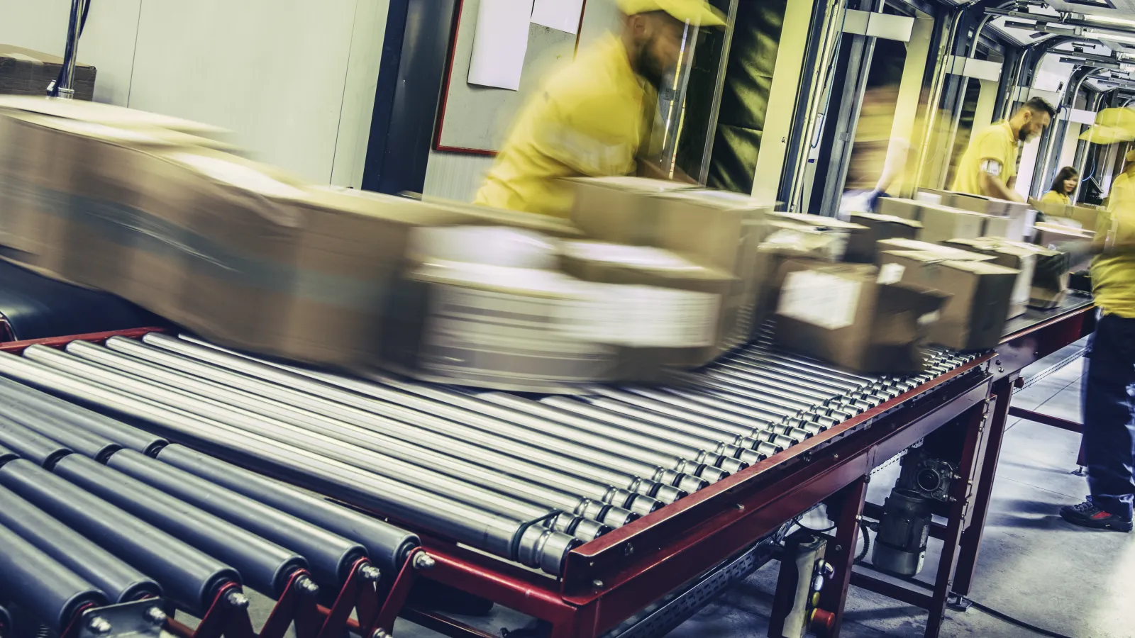 a group of people working in a factory