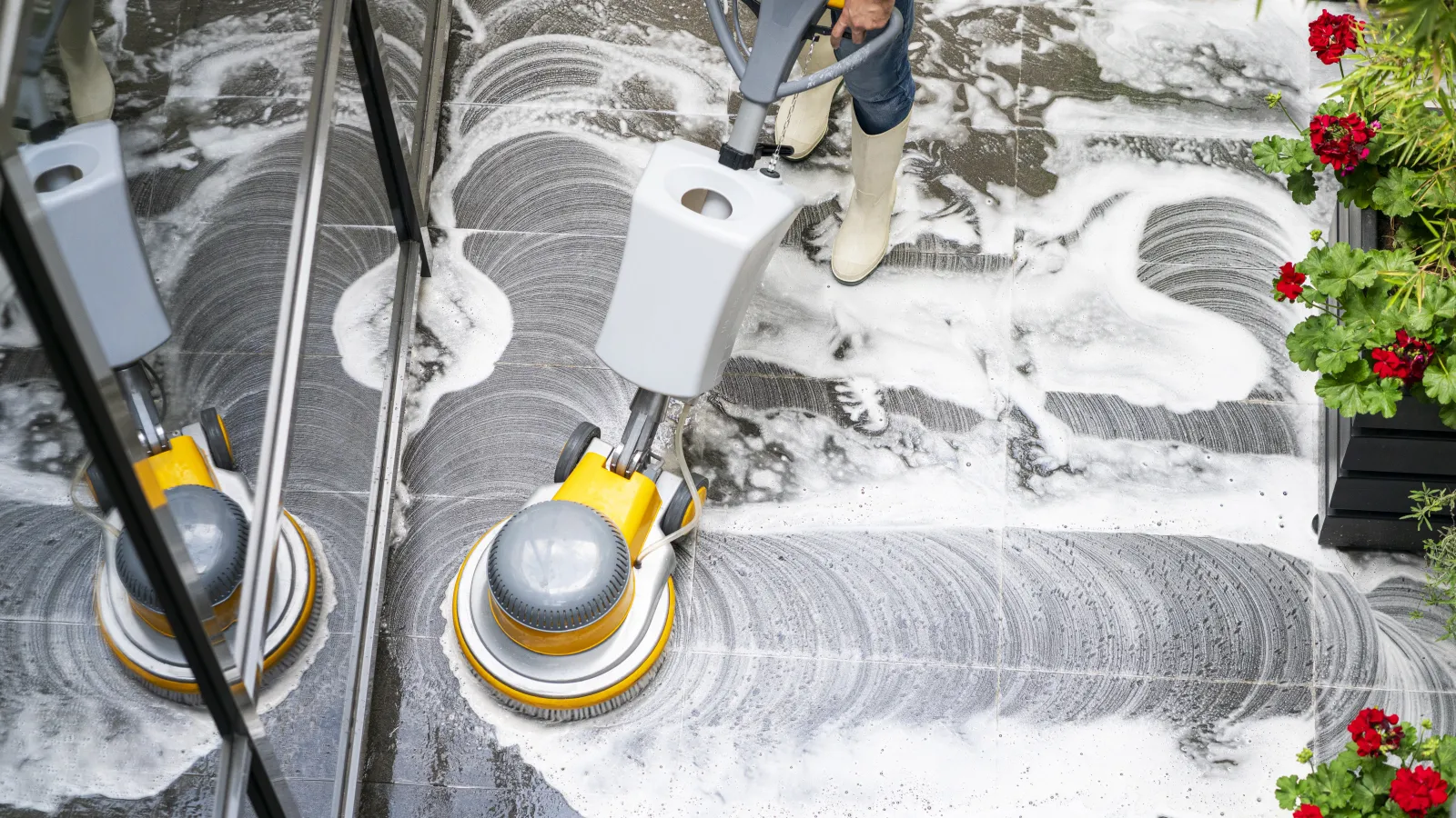 a person standing on a snow covered ground