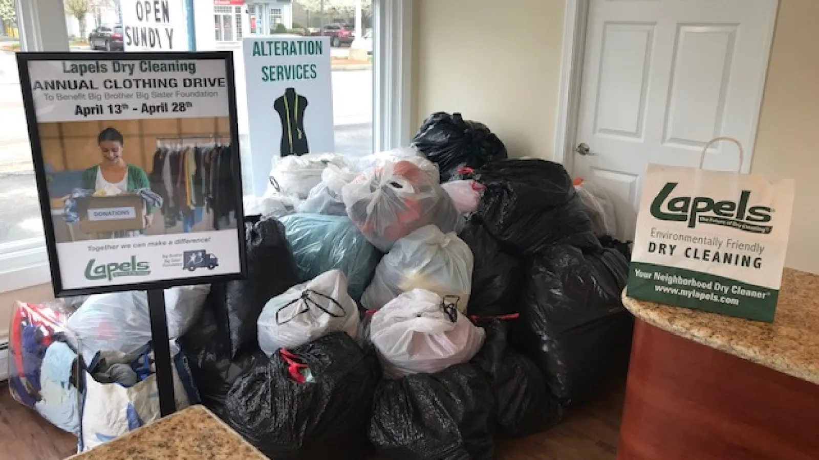Lapels Dry Cleaning 16th annual clothing drive to benefit Big Brother Big Sister Foundation generates nearly 15,000 pounds of clothes
