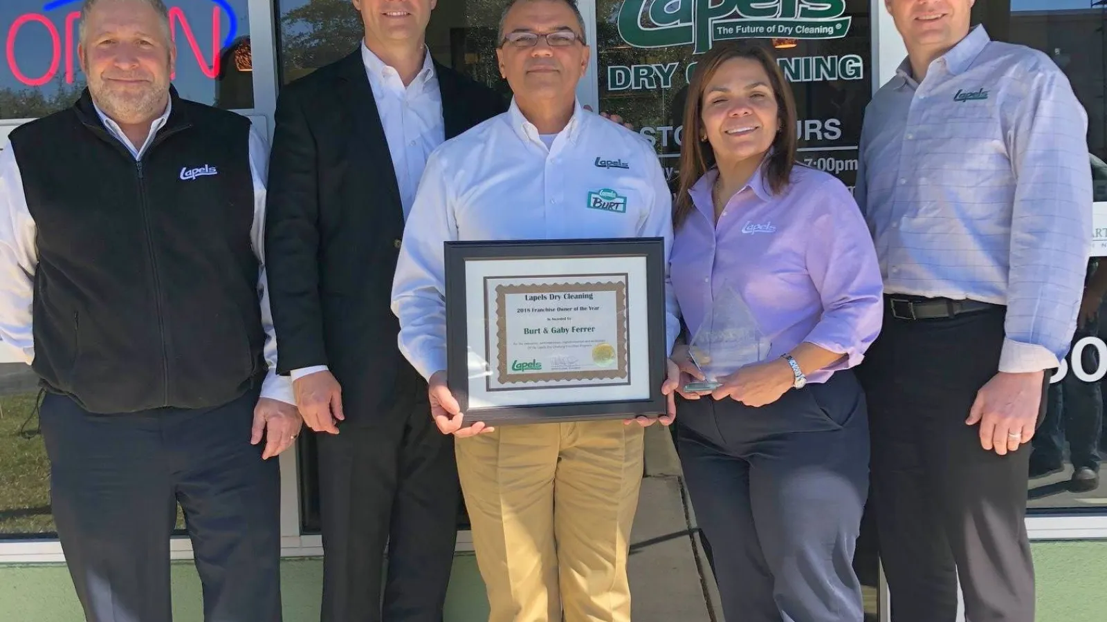 Burt Ferrer named Lapels Dry Cleaning Franchise Owner of the Year