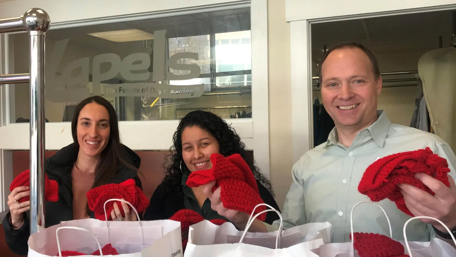 An awareness drive with heart—big and small. Lapels Dry Cleaning donates services to American Heart Association awareness campaign