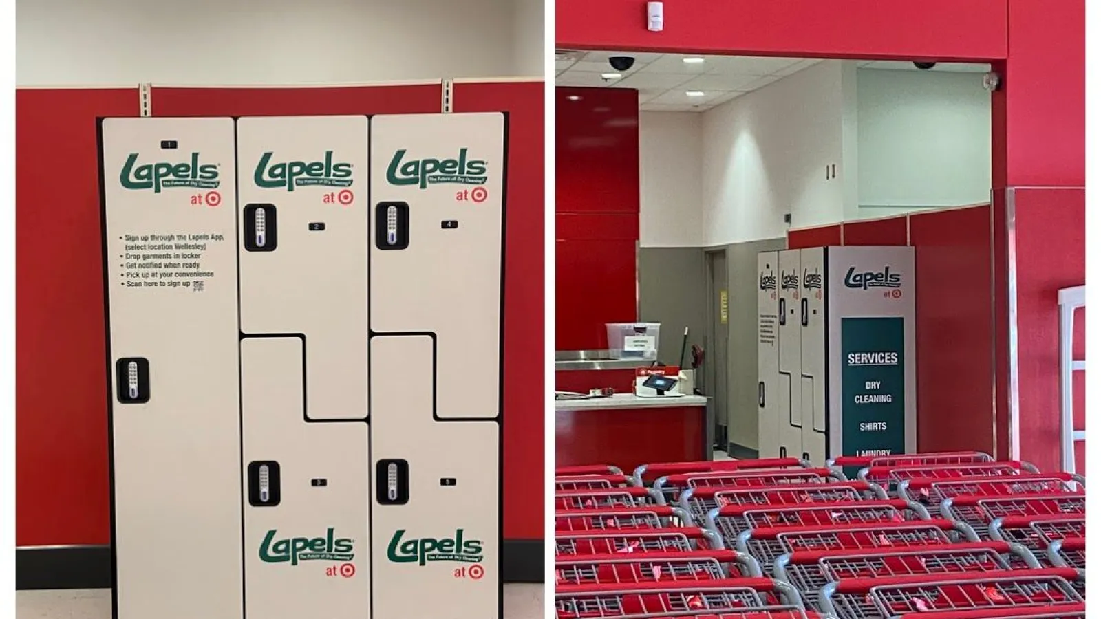 Lapels® Dry Cleaning and Target partner on pilot program at Framingham, MA and Watertown, MA locations.
