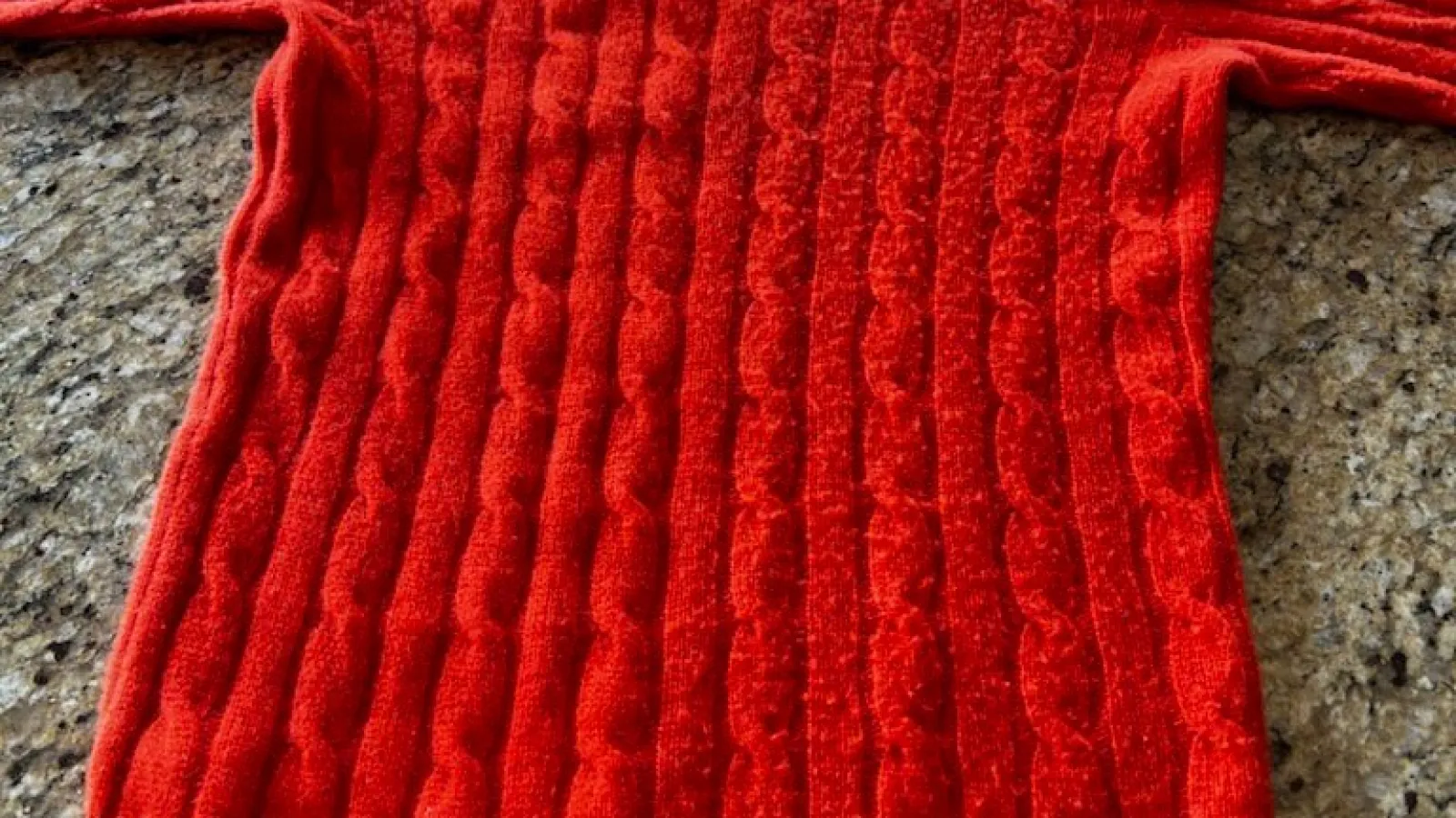 a red and white towel