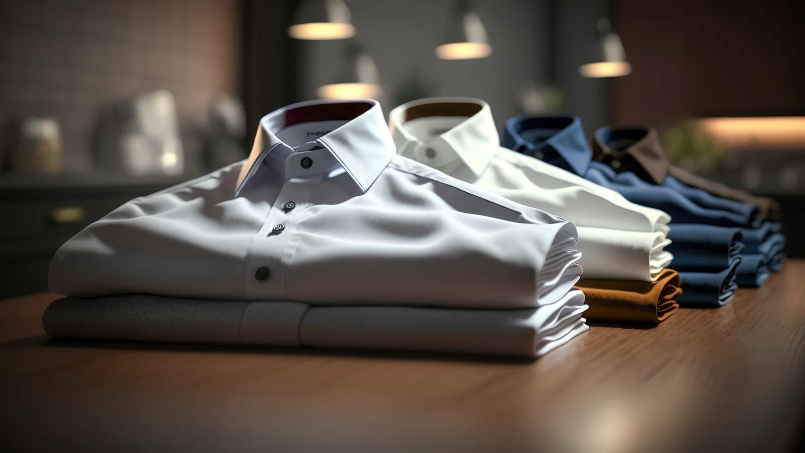 dress shirts on a table