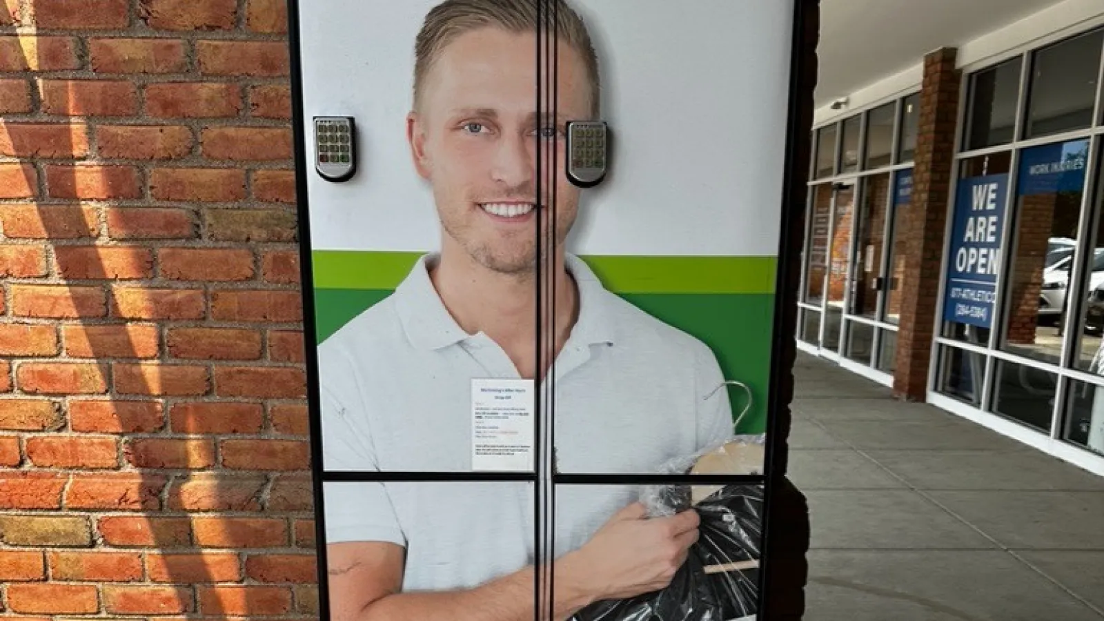 a person holding a poster