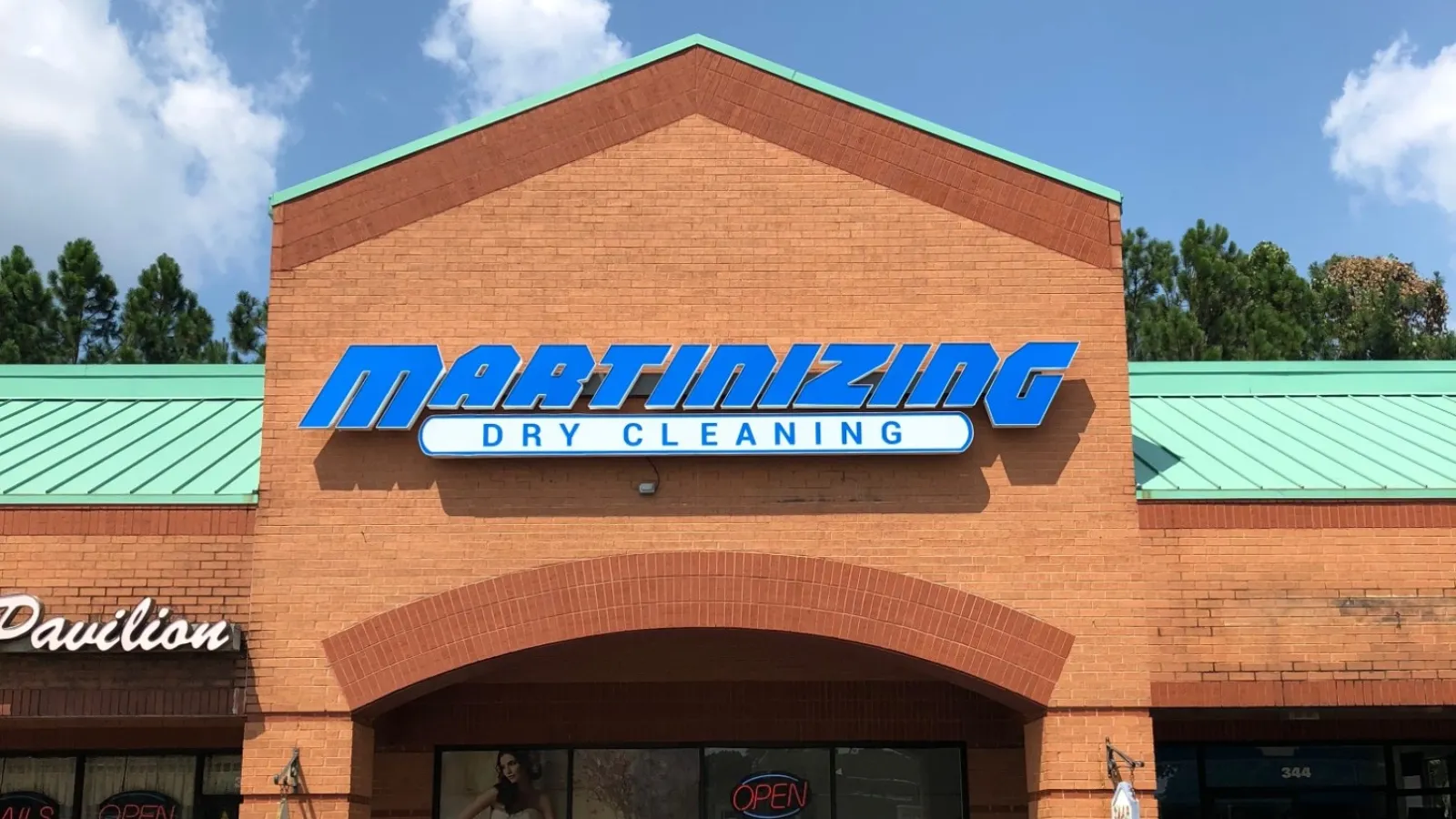 a building with a sign on it