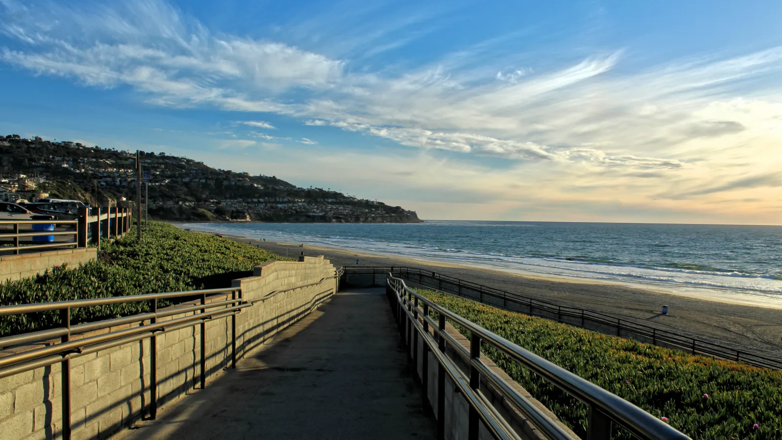 a walkway to a beach