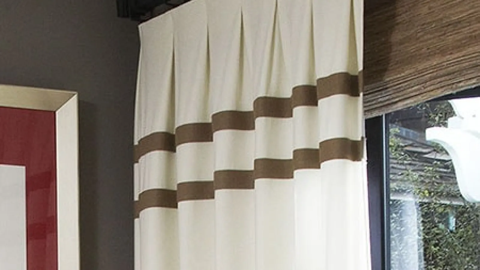 a window with a curtain