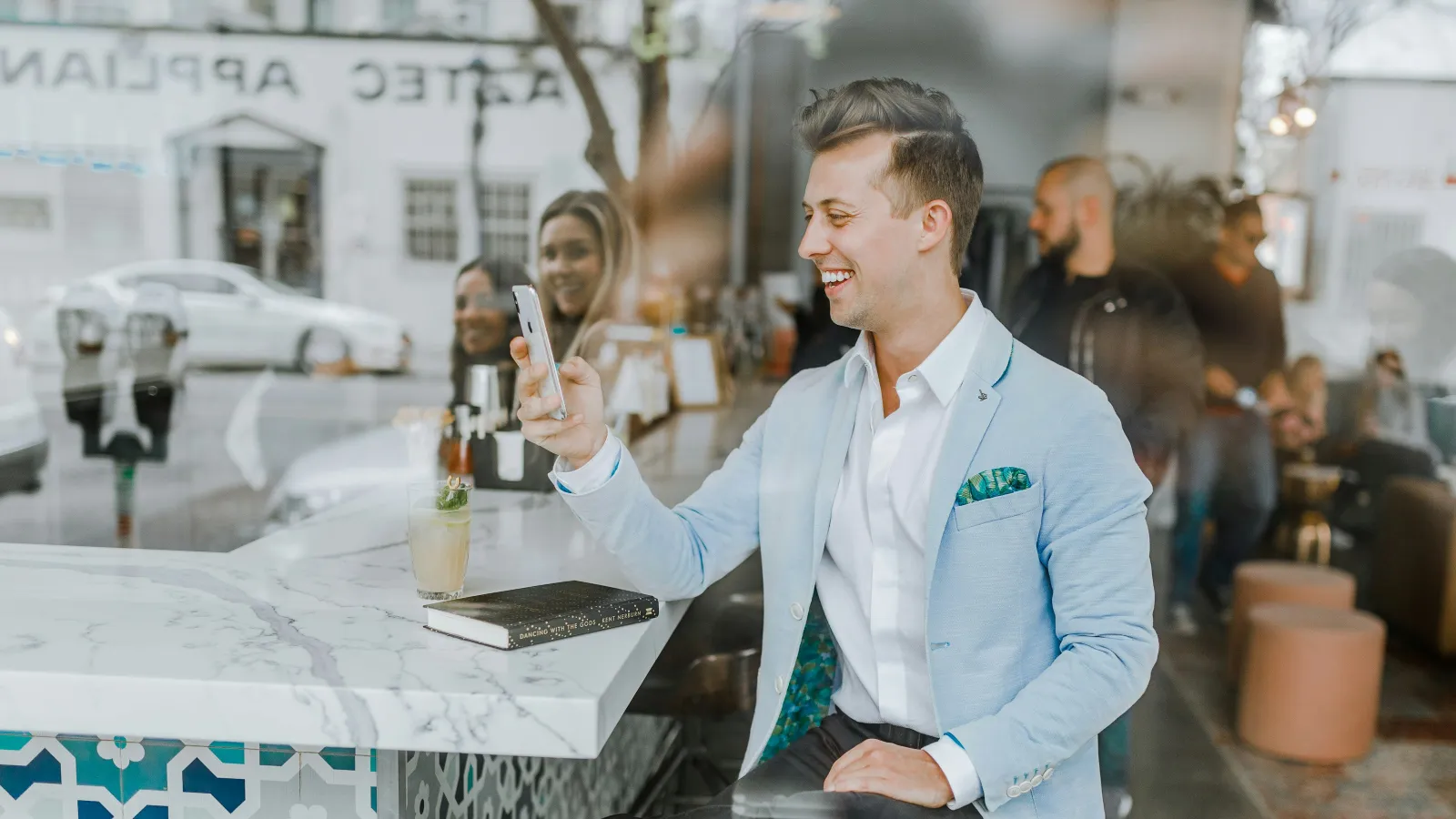 a person sitting at a table