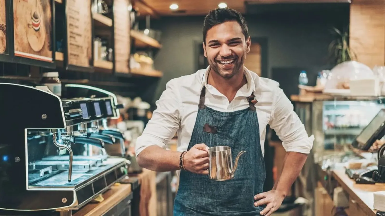 a man holding a glass