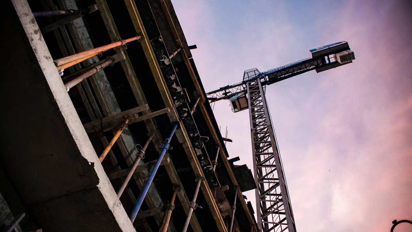 construction site with crane