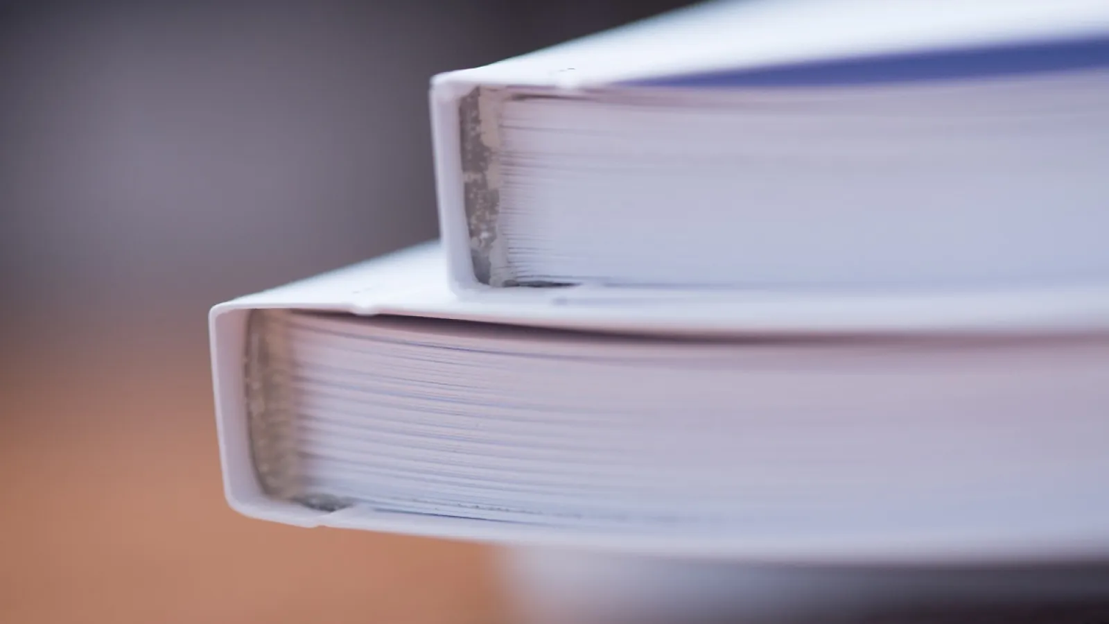 Two Perfect Bound Books about to be Trimmed