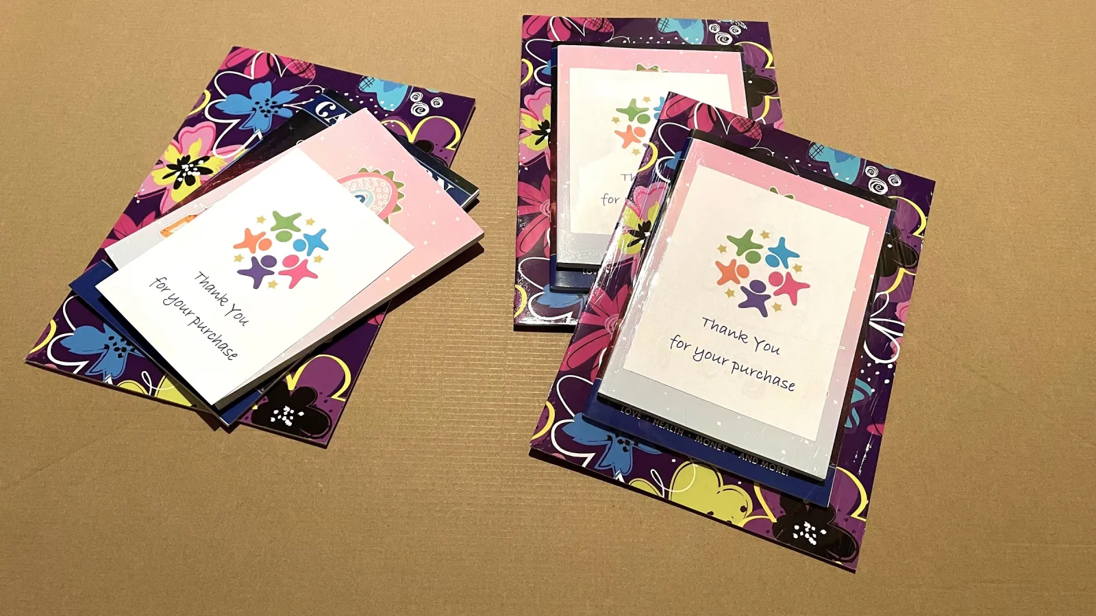 Sets of printed books made into Shrink-wrapped Kits