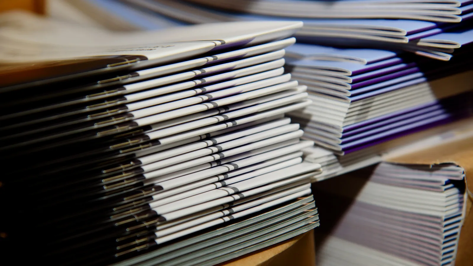 Stacks of Printed Saddle-Stitched Books